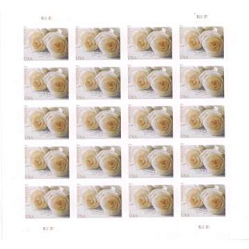 USPS 575900 Series Wedding Roses Commemorative Stamp Scott 4520 Sheet of 20 Forever Stamps