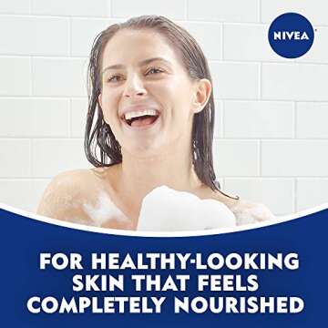 NIVEA Refreshing White Peach and Jasmine Body Wash, Scented Body Wash with Nourishing Serum, Plant-Derived Oils, Essential Skin Lipids and Vitamins, 20 Fl Oz Bottle