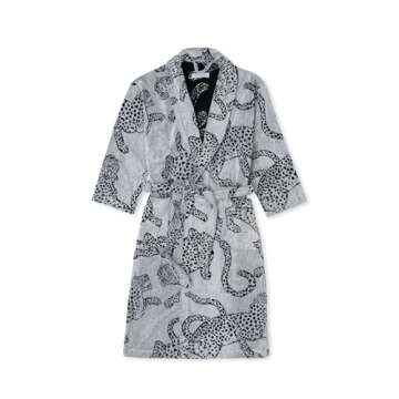 Desmond & Dempsey Womens Towel Robe (Medium, The Jag Print Cream)