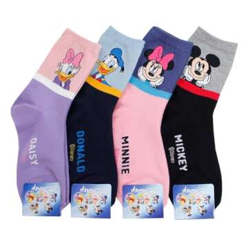 evei Animation Character Cartoon Series Collection Women's Original Socks (D62_4 pairs)