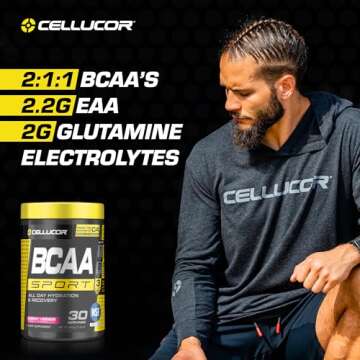 Cellucor BCAA Sport, BCAA Powder Sports Drink for Hydration & Recovery, Cherry Limeade, 30 Servings