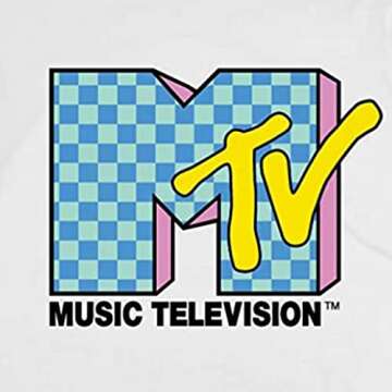 MTV Mens Long Sleeve Shirt - #TBT Mens 1980's 1990'S Clothing - I Want My Music Television T-Shirt (White, X-Large)