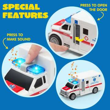 JOYIN Emergency Vehicle Toy Playsets - 4 Packs