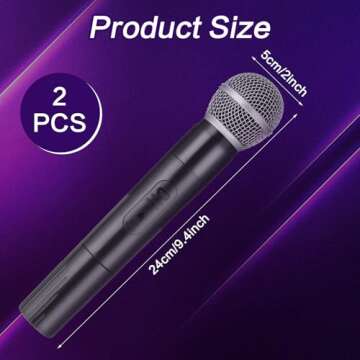 Prasacco 2 Packs Fake Microphone, Microphone Prop for Men Women Plastic Pretend Microphone Realistic Mic Prop Portable Handheld Mic for Simulate Speech Practice Karaoke Props Microphone 9.5 x 2 Inch