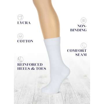 Hugh Ugoli Women's Cotton Crew Socks | Plain Color, Regular Fit, Soft Casual Socks for Trouser, 4 Pairs, Brown, Shoe Size: 6-9