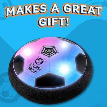 Let Loose Moose Hover Soccer Ball, Set of 1 Light Up LED Soccer Ball Toys, Fun and Active Indoor Game for Young Boys and Girls, Great Birthday Gift for Young Kids, Fun Soccer Training Equipment