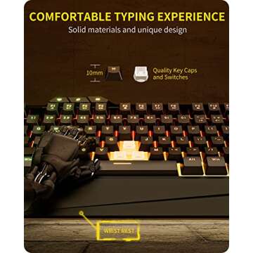 havit Gaming Keyboard and Mouse Combo, Backlit Computer keyboards and RGB Gaming Mouse, Gaming Accessories 104 Keys PC Gaming Keyboard with DPI 4800 Mouse for Gamer, Black