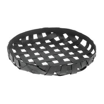 HUBERT Tobacco Basket Black Metal - 7 1/2"Dia x 1 1/8"H