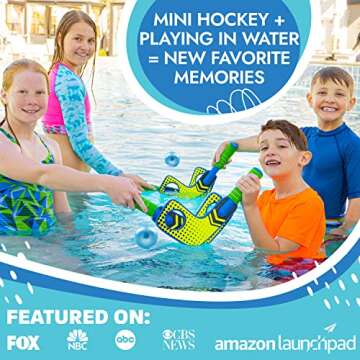 Knee Hockey Sticks Set for Kids - Hockey Gifts for Boys & Girls All Ages - Mini Hockey Sticks Water Game 2 Mini Sticks & 2 Street Hockey Balls for Beach Games. Soft Floor Hockey Stick Swimming