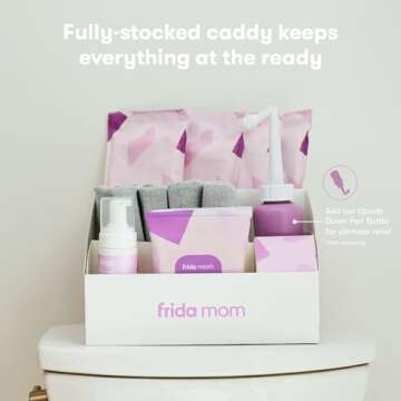 Frida Mom Postpartum Recovery Essentials Kit, New Mom Gifts, Cooling Pad Liners, Ice Maxi Pads, Disposable Underwear, Perineal Healing Foam (11pc Set)