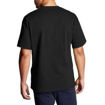 Champion mens Classic T-shirt, Classic Script T Shirt, Black-y06794, Large US