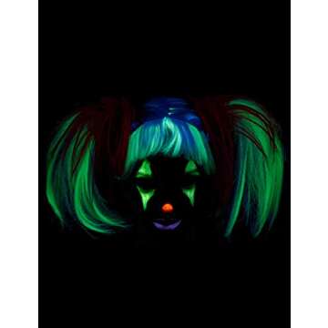 California Costumes Adult Red Glow in The Dark Punk Pigtails Halloween Wig