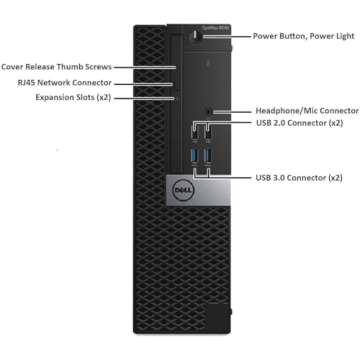 Dell Optiplex 3040 SFF Desktop PC, 24 inch FHD Monitor, Core i5-6500, 16GB RAM, 256GB Solid State Drive, Keyboard, Mouse, Windows 10 Pro 64bit (Renewed)