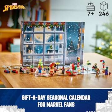 LEGO Marvel Spider-Man Advent Calendar 2024 for Kids - Christmas Advent Calendar with Mini Builds & 5 Minifigures, Ages 7+ - Spider-Man Toy for Boys & Girls - Gift Idea for Holidays - 76293