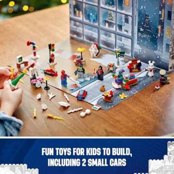 LEGO Marvel Spider-Man Advent Calendar 2024 for Kids - Christmas Advent Calendar with Mini Builds & 5 Minifigures, Ages 7+ - Spider-Man Toy for Boys & Girls - Gift Idea for Holidays - 76293