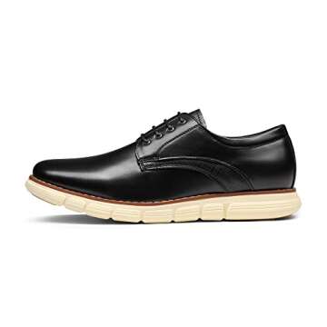 Bruno Marc Men's Crossflex Dress Sneakers Casual Oxford Formal Shoes,Size 10.5,Black,GRANDPLAIN