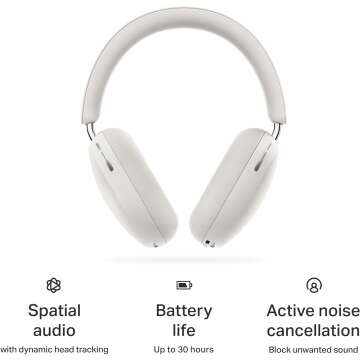 Sonos Ace -Soft White - Wireless Over Ear Headphones with Noise Cancellation