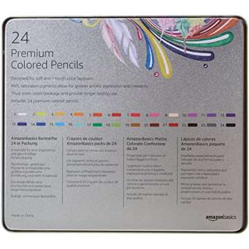 Premium Colored Pencils 24 Count - Amazon Basics