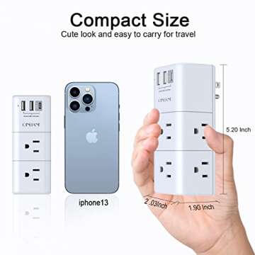 USB Outlet Extender Surge Protector with USB Ports