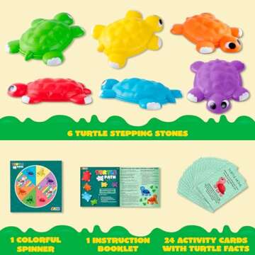 JOYIN Turtle Balance Stepping Stones, 6 Pcs Kids Turtle Jumping Stones Steps Stones Up to 265 Ibs, Toddler Obstacle Course Coordination Game Toys for Ages 3 Years and UP Indoor or Outdoor Play