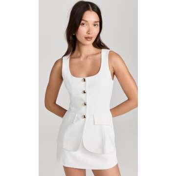 Amanda Uprichard Women's Kya Romper, Ivory, White, L