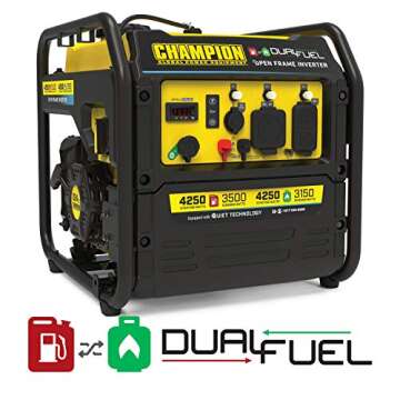 Champion Power Equipment 4250-Watt Dual Fuel RV Ready Portable Open Frame Inverter Generator with Quiet Technology