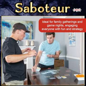 AMIGO Games Saboteur Strategy Card Game – The Adventurous Gold Mining Game Following Your Dwarves Through The Tunnels – Simple to Learn & Perfect for Family Game Night – Kids & Adults Ages 8+