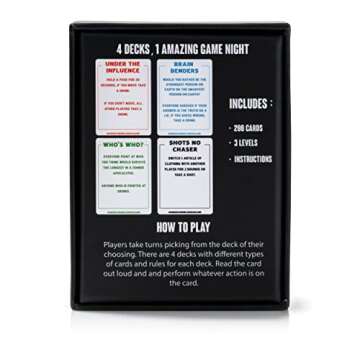 Shots No Chaser Under The Influence : The Fun Adult Drinking Game to Turn Up for Parties, Kickbacks, and Game Nights | 200 Cards for Getting Lit, Great Gift for Bachelorette Party or 21 Birthday