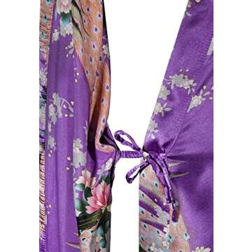 Applesauce 838 - Plus Size Women's Kimono Long Robe - Floral (US One-Size fits most 1X 2X 3X) (Peridot Green)