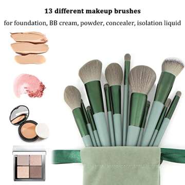 Koccido Makeup Brushes 22 Pcs Makeup Kit,Foundation Brush Eyeshadow Brush Make up Brushes Set (Green, 22 Piece Set Large)