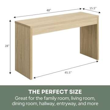 Convenience Concepts Northfield Console Table 48" - Modern Living Room Sofa Table, Contemporary Entryway Hall Table, Foyer Display Table, Weathered White