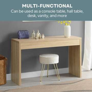 Convenience Concepts Northfield Console Table 48" - Modern Living Room Sofa Table, Contemporary Entryway Hall Table, Foyer Display Table, Weathered White