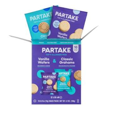 Gluten Free Mini Graham Cracker & Vanilla Wafer Snack Packs by Partake | Vegan & Dairy Free Cookies | Lunch Box Snacks | Allergy Friendly Snacks | Safe School Snack for Kids - 20 Pack