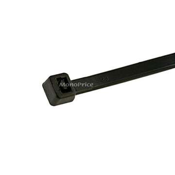 Monoprice 8" Cable Ties 100 Pack - 40lbs Heavy Duty, Black