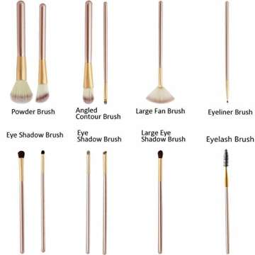 12 Piece Makeup Brushes Set | Horse Hair Professional Kabuki Makeup Brush Set Cosmetics Foundation Makeup Brushes Set Kits with White Cream-colored Case Bag