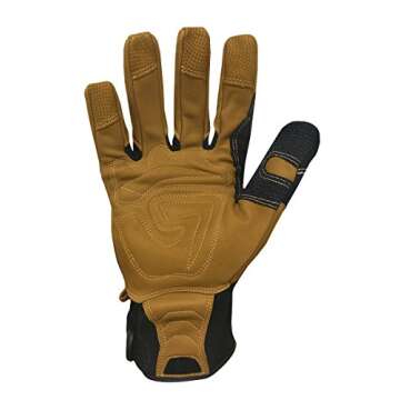 Ironclad Ranchworx Work Gloves RWG2, Premier Leather Work Glove, Performance Fit, Durable, Machine Washable, (1 Pair), RWG2-05-XL,Brown/Black