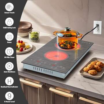 Karinear 2 Burner Electric Cooktop with Timer