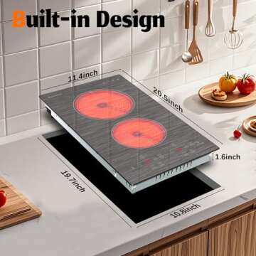 Karinear 2 Burner Electric Cooktop with Timer