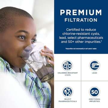 GE XWFE Refrigerator Water Filter - Genuine, Certified, Reduces Lead & 50+ Impurities