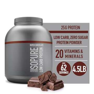 Isopure Protein Powder, Whey Isolate with Vitamin C & Zinc for Immune Support & Protein Powder, Whey Isolate with Vitamin C & Zinc for Immune Support