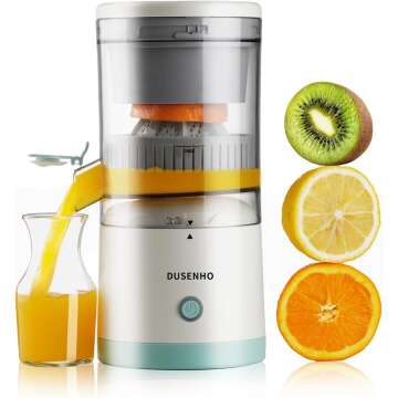 Electric Juicer Rechargeable - Citrus Juicer Machines with USB and Cleaning Brush Portable Juicer for Orange, Lemon, Grapefruit