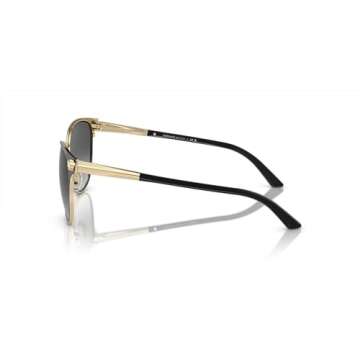 Versace Woman Sunglasses Black/Pale Gold Frame, Grey Gradient Lenses, 57MM