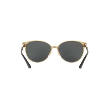 Versace Woman Sunglasses Black/Pale Gold Frame, Grey Gradient Lenses, 57MM