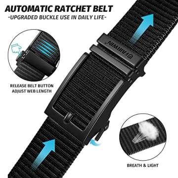 FAIRWIN Ratchet Belts for Men - Adjustable Golf & Tactical Web Belt