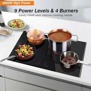 Powerful 30 Inch Electric Cooktop with 4 Burners