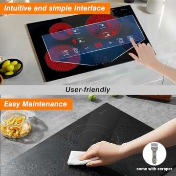 Powerful 30 Inch Electric Cooktop with 4 Burners