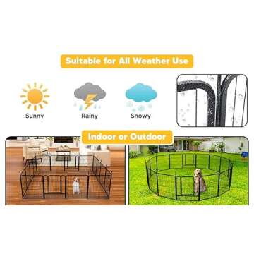 TMEE Dog Playpens 8/16 Panels Dog Pen Outdoor Dog Fence Exercise Pen 32 inch Height Pet Play Yard Gate with Doors for Large/Medium/Small Dogs, Pet Playpen for RV, Camping, Yard, 16 Pcs