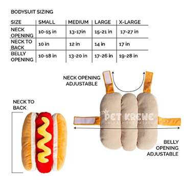 Pet Krewe Hot Dog Costume for Cats and Dogs | Medium Pet Wiener Costume for Dogs 1st Birthday, National Cat Day & Celebrations | Halloween Outfit for Small and Large Cats & Dogs