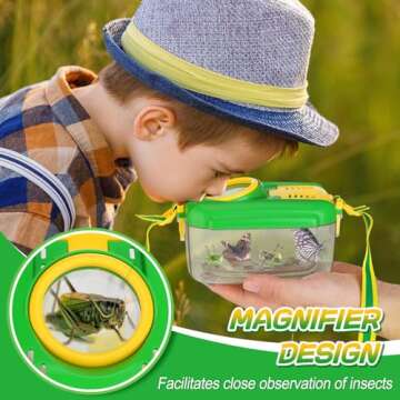 2Sets Bug Kids Catcher - Sturdy Kids Catching Kit of Bug Gifts with Bug Collector Butterfly Net Tweezer, Kids Bug Habitat Outdoor Explorer Kit for Kids Age 3 4 5 6 7 8, 8Pcs