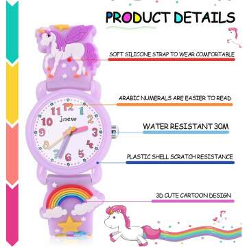 Waterproof 3D Cartoon Kids Watch for Ages 2-8